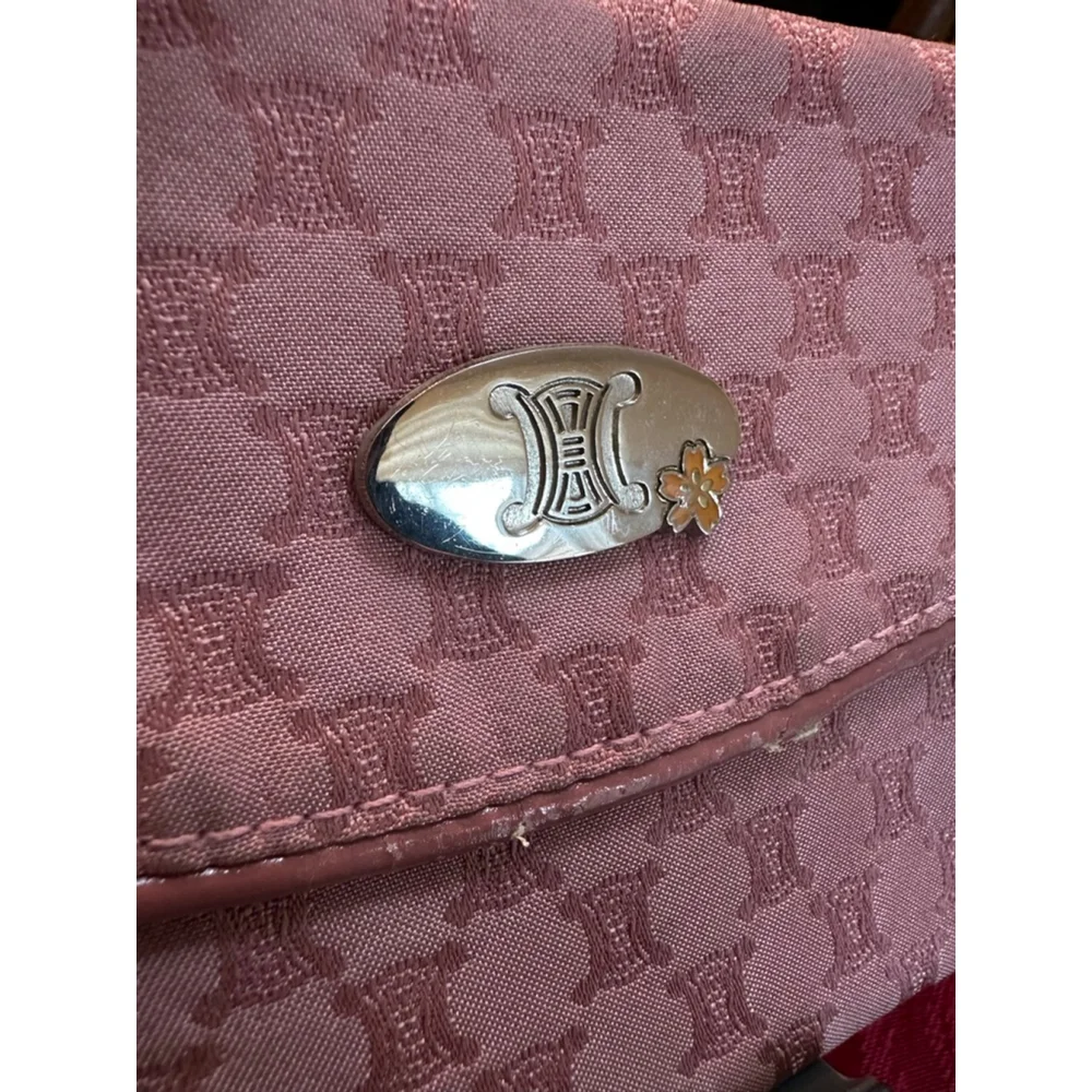 Celine Pink Canvas Monogram & Silver Hardware Tissue Holder